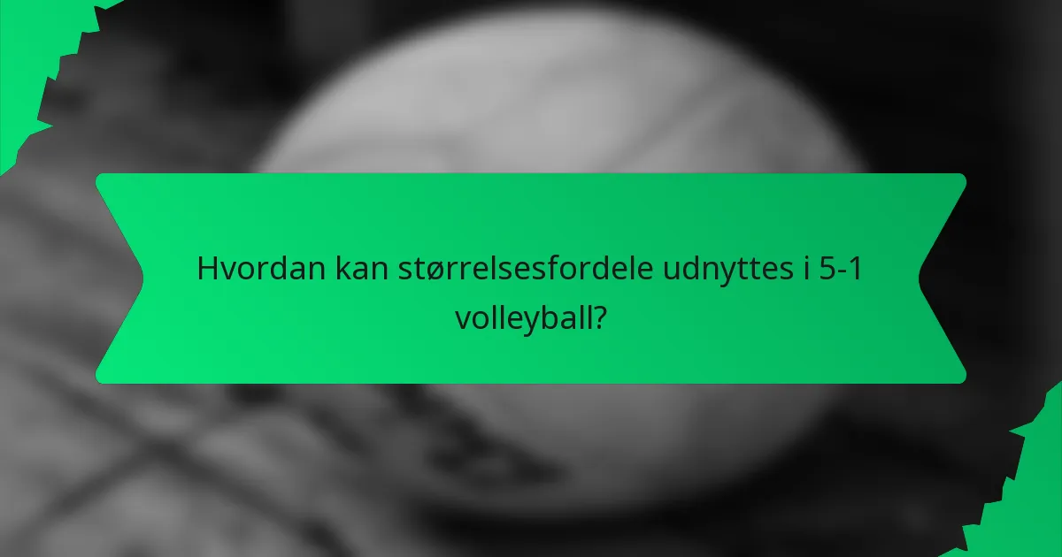 Hvordan kan størrelsesfordele udnyttes i 5-1 volleyball?